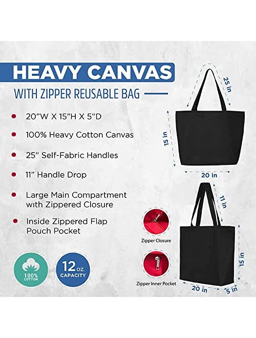 shop4ever Custom Personalized Teacher Teach Love Inspire Rainbow Heavy Canvas Tote with Zipper Reusable Shopping Bag 12 oz