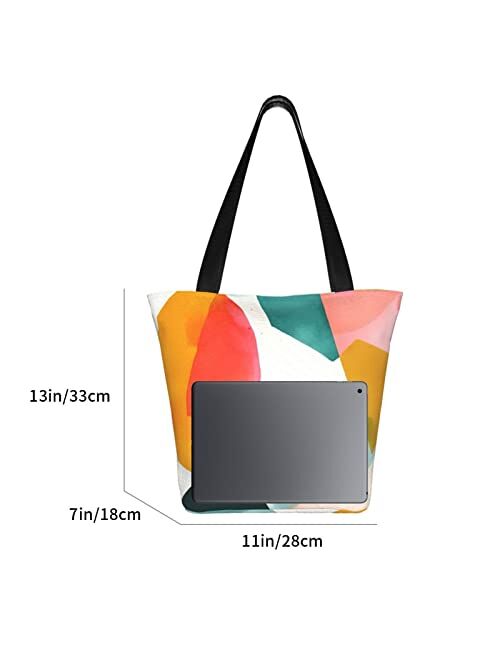 Satuiezd Abstract Shape Tote Bag for women Large Reusable Grocery Shopping Bags for Shopping Work & Beach