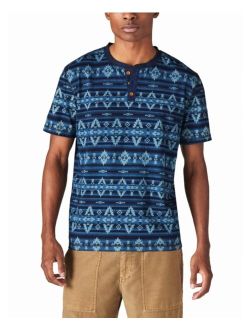 Men's Jersey Aztec Print Short Sleeve Henley T-shirt