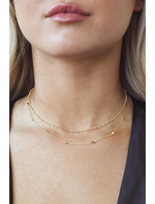 Lulus Keep it Dainty 14KT Gold Choker Necklace