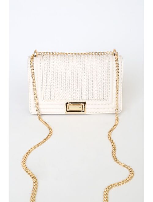 Lulus Let's Go Out Later White Braided Crossbody Bag