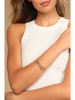 Knot in Here Gold Knotted Cuff Bracelet
