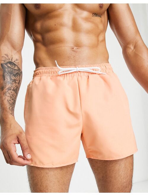 Topman classic swim shorts in orange