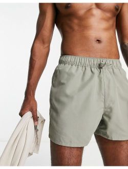 swim shorts in short length with toggle waistband in light khaki