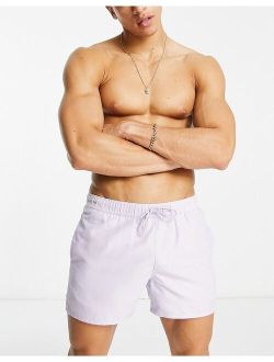 swim shorts in short length in lilac