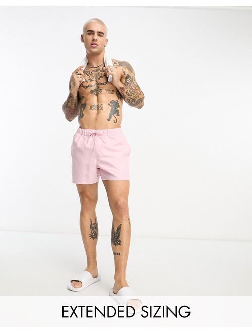 ASOS DESIGN swim shorts in short length in pink