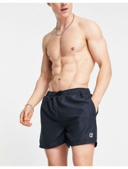 Selected Homme logo swim shorts in navy