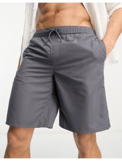 swim shorts in long length in gray