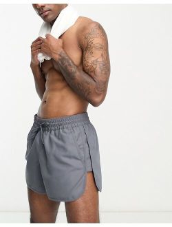 swim shorts in super short length in charcoal