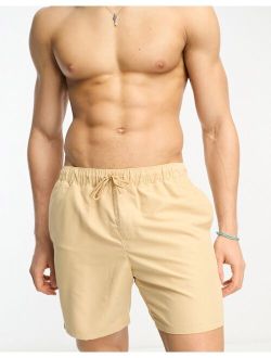 swim shorts in mid length in beige