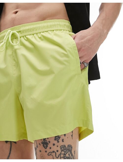 Topman swim shorts in neon green