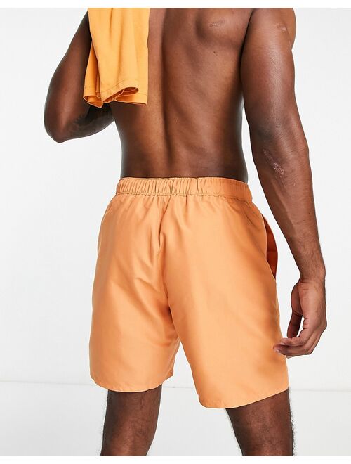ASOS DESIGN swim shorts in mid length in caramel