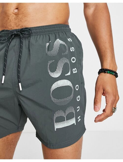BOSS Bodywear BOSS Octopus large side logo swim shorts in khaki SUIT 15