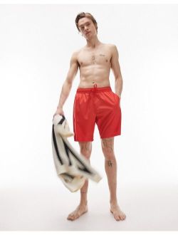 longline swim shorts in red