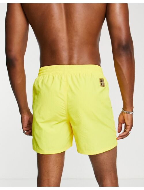 Nike Swimming Icon 5 inch infill shorts in bright yellow