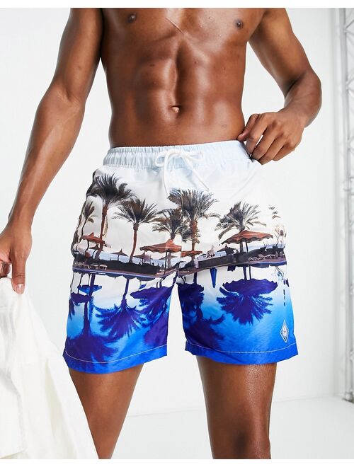 Aeropostale swim shorts in palm tree scene print
