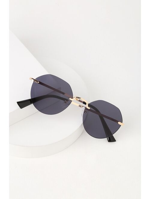 Lulus Brunch Date Black Sunglasses