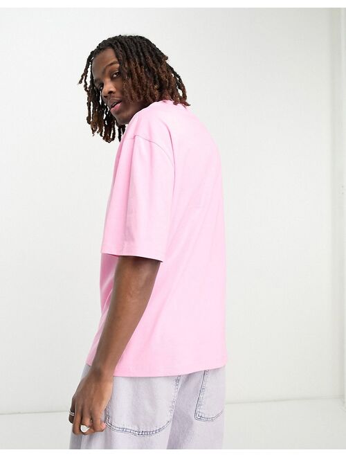 COLLUSION Unisex mirror logo t-shirt in bright pink