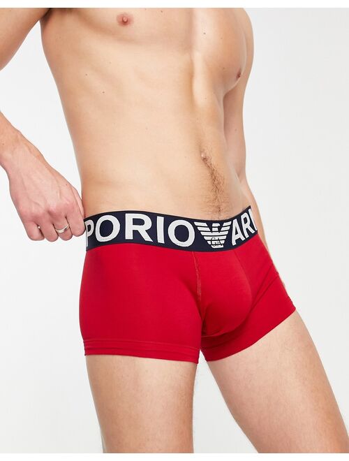 Emporio Armani Bodywear logo waistband trunk in red