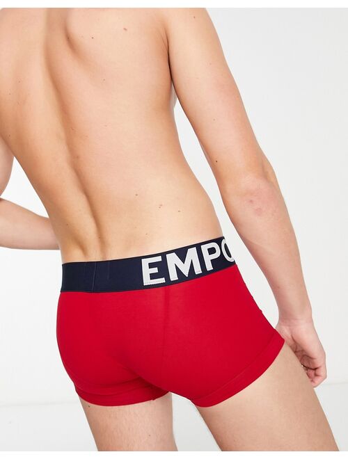 Emporio Armani Bodywear logo waistband trunk in red