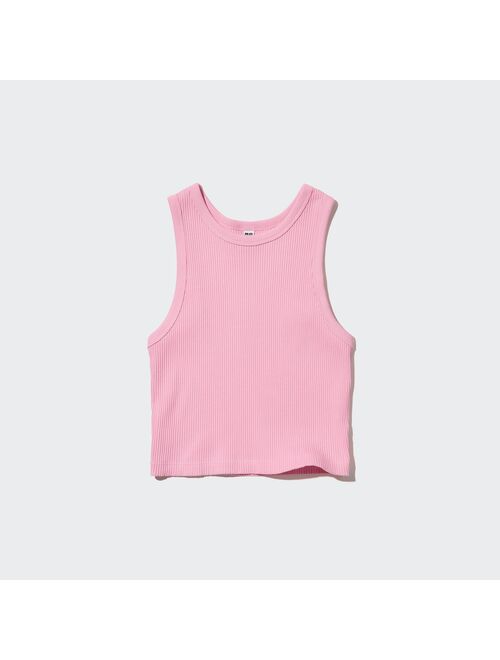 Uniqlo Ribbed Racer Back Cropped Tank Top