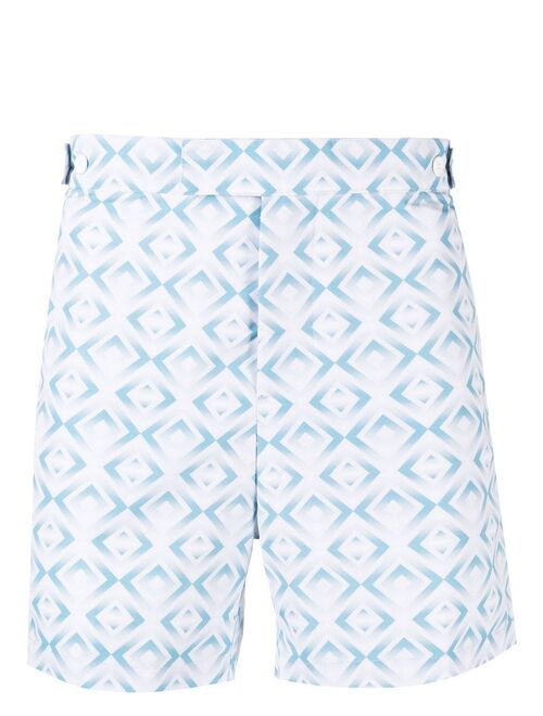 Frescobol Carioca geometric print swim shorts