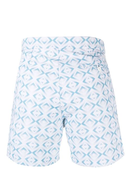 Frescobol Carioca geometric print swim shorts