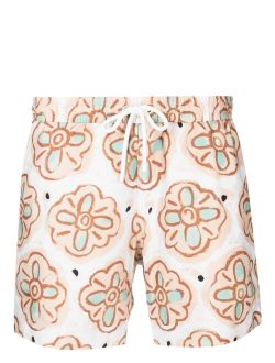 COMMAS floral-print drawstring swim shorts