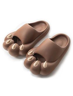 Puwan Animal Paws Cloud Slides for Women Men Funny Sandals Soft Comfy Novety Slippers House Shoes Non-Slip for Indoor Shower Outdoor Beach Pool Spa Gym
