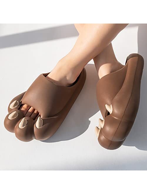 Puwan Animal Paws Cloud Slides for Women Men Funny Sandals Soft Comfy Novety Slippers House Shoes Non-Slip for Indoor Shower Outdoor Beach Pool Spa Gym