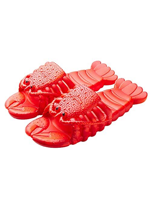 JOYEAR Lobster Flip Flops,Lobster Slipper,Lobster Fish Flops,Lobster Pool Beach Shower Shoes Deep Red