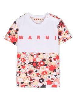 Kids floral-print cotton T-shirt