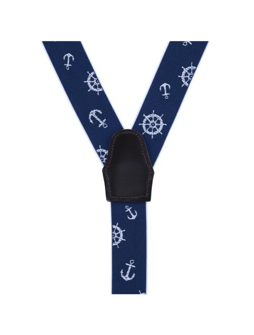 TRAFALGAR Ahoy Nautical Themed Elastic Button End Suspenders