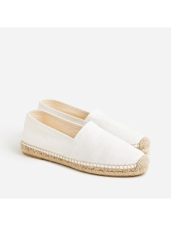 Made-in-Spain espadrille flats in metallic canvas