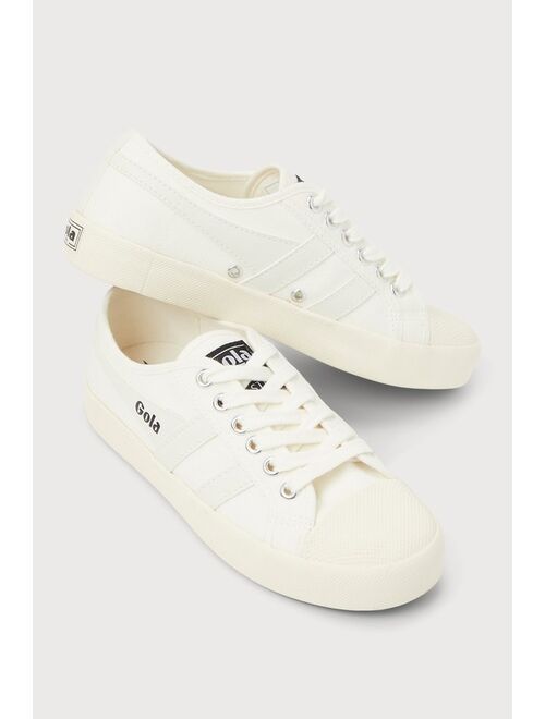 Gola Coaster Off White Flatform Lace-Up Sneakers