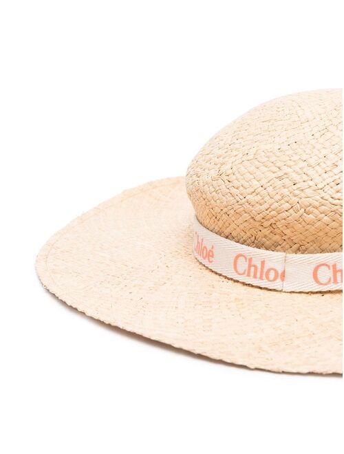 Chloe Kids logo-print strap sunhat