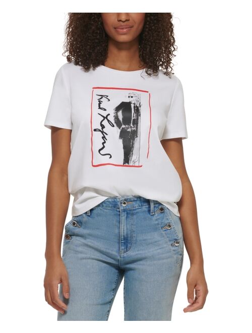 KARL LAGERFELD PARIS Women's Karl Lagerfeld Sketch T-Shirt