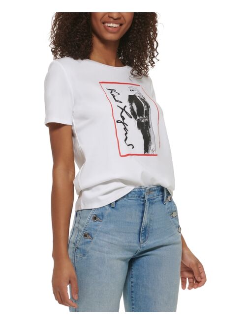 KARL LAGERFELD PARIS Women's Karl Lagerfeld Sketch T-Shirt