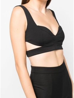 cropped crossover-strap top