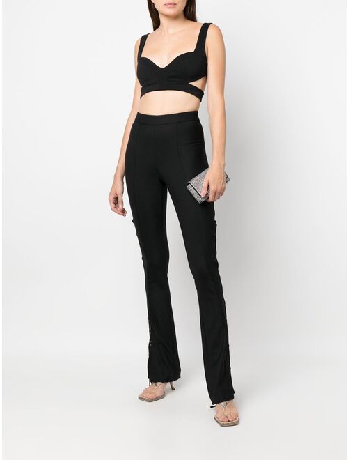 PINKO cropped crossover-strap top