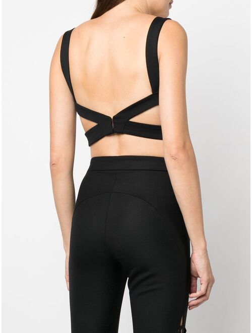 PINKO cropped crossover-strap top