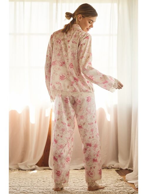 Rachel Parcell Lace-Trimmed Printed Sleep Set