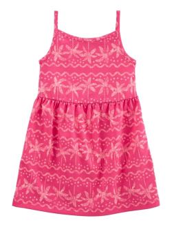 Toddler Girls Tropical All Over Print Jersey Tank Dress
