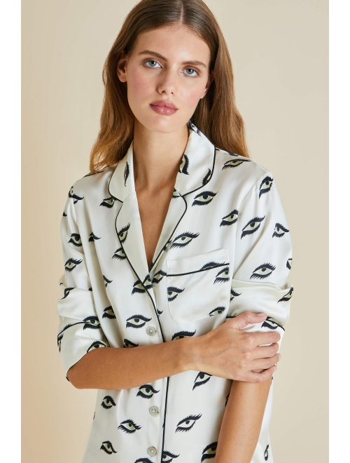 Olivia von Halle Lila eye-print pajama set