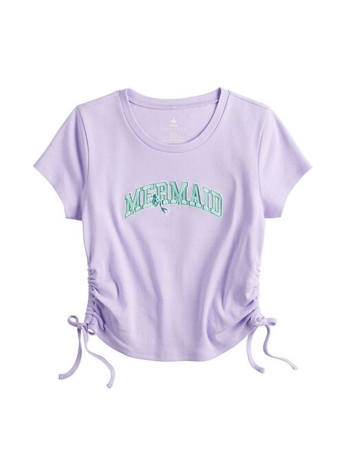 Disney Princess Ariel Juniors' Mermaid Embroidered Cinched Tee