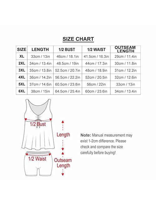D-Story Custom Plus Size Swimsuits for Women Modest Tankini Bathing Suits, Face Personalized Two Piece Swimsuit Tummy Control