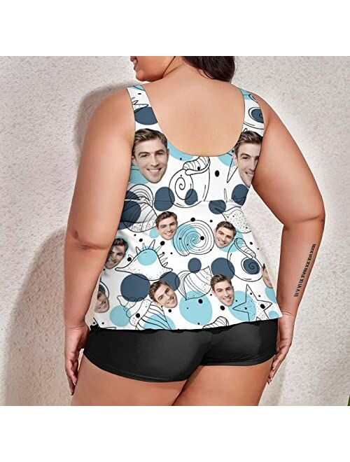 Interestprint Custom Husband Face Two Piece Swimsuits Personalized Bathing Suit Funny Photo Swimwear Seaside Beach Pool Summer Gifts