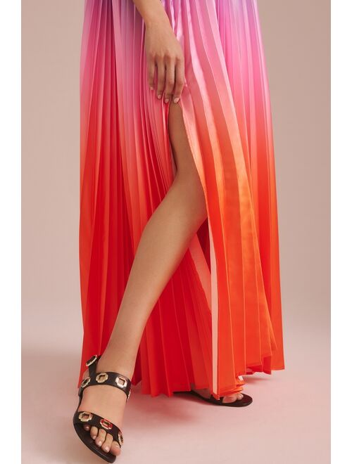 Delfi Collective One-Shoulder Pleated Ombre Dress