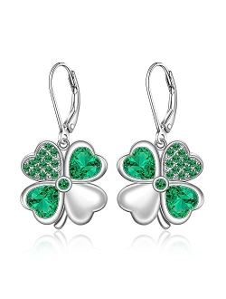 Talonior St Patricks Day Shamrock Earrings Easter Bunny Earrings for Women Sterling Silver 925 4th of JulyDangle Mothers Day Christmas Gifts