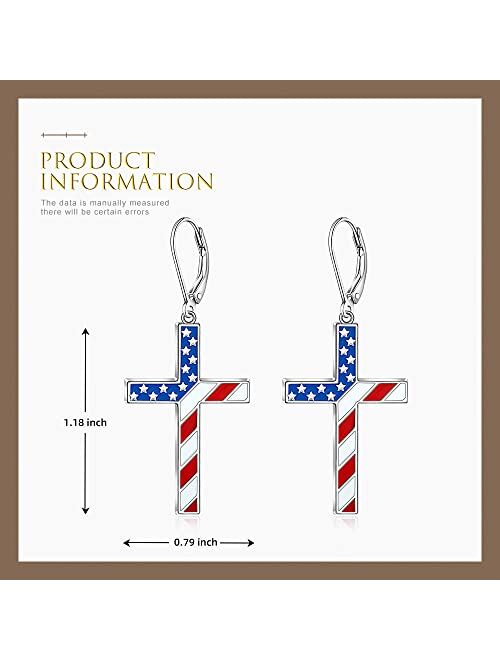 Talonior St Patricks Day Shamrock Earrings Easter Bunny Earrings for Women Sterling Silver 925 4th of JulyDangle Mothers Day Christmas Gifts